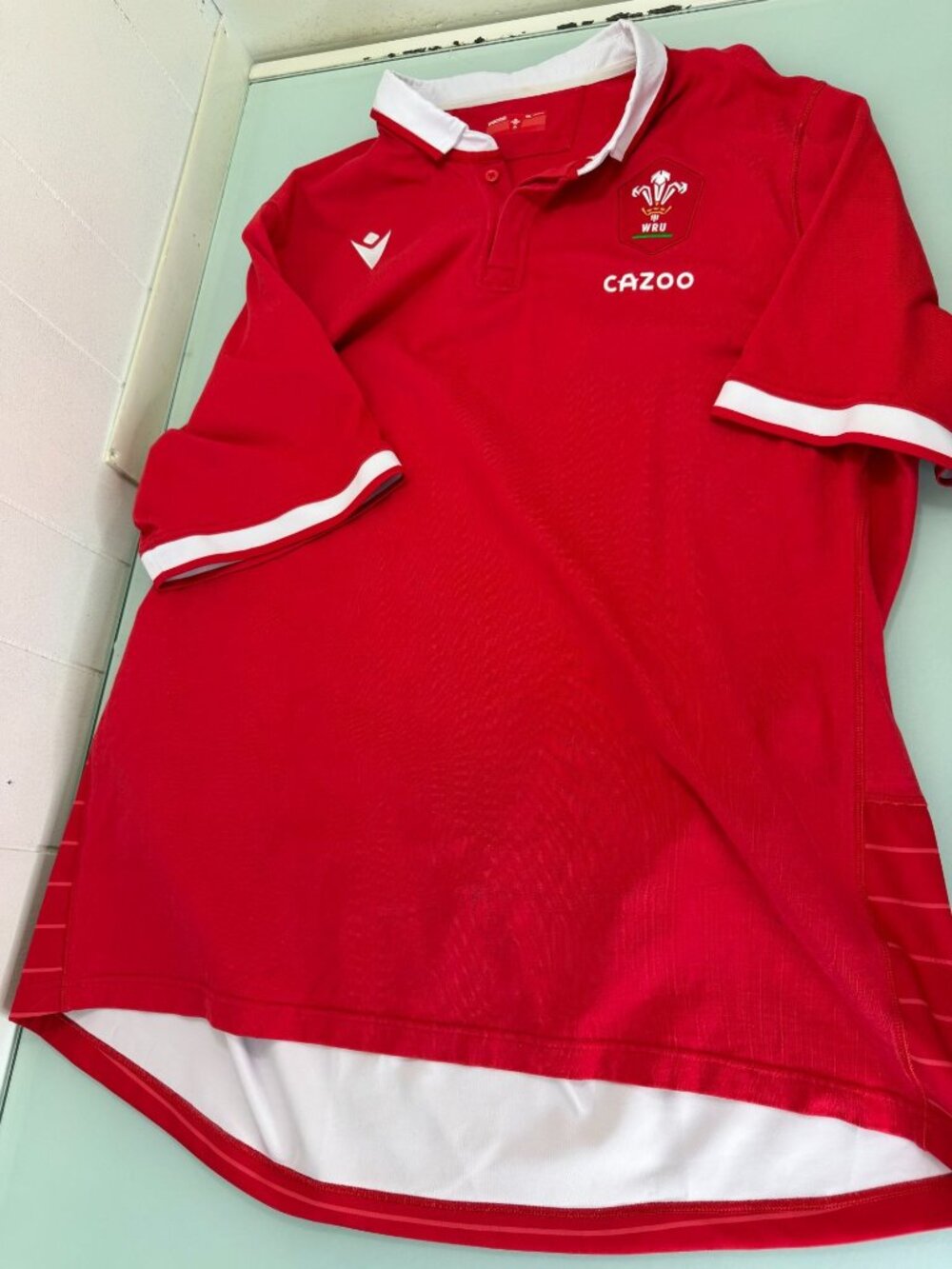 Macron Cazoo Rugby Polo Jersey Shirt Men 6XL Stretch WRU Welsh Performance Pitch